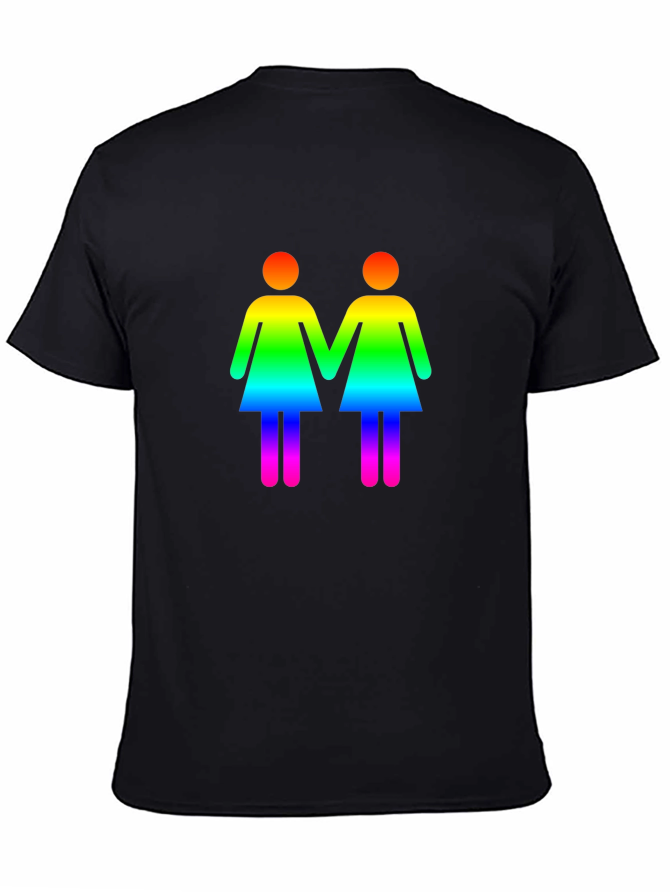 Rainbow Lesbian Symbol Black T-Shirt