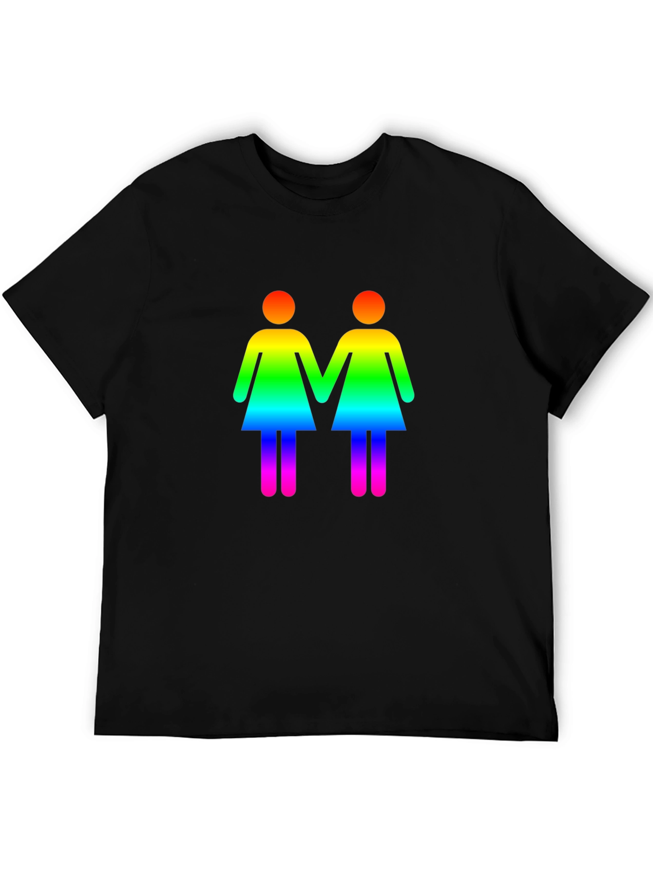 Rainbow Lesbian Symbol Black T-Shirt