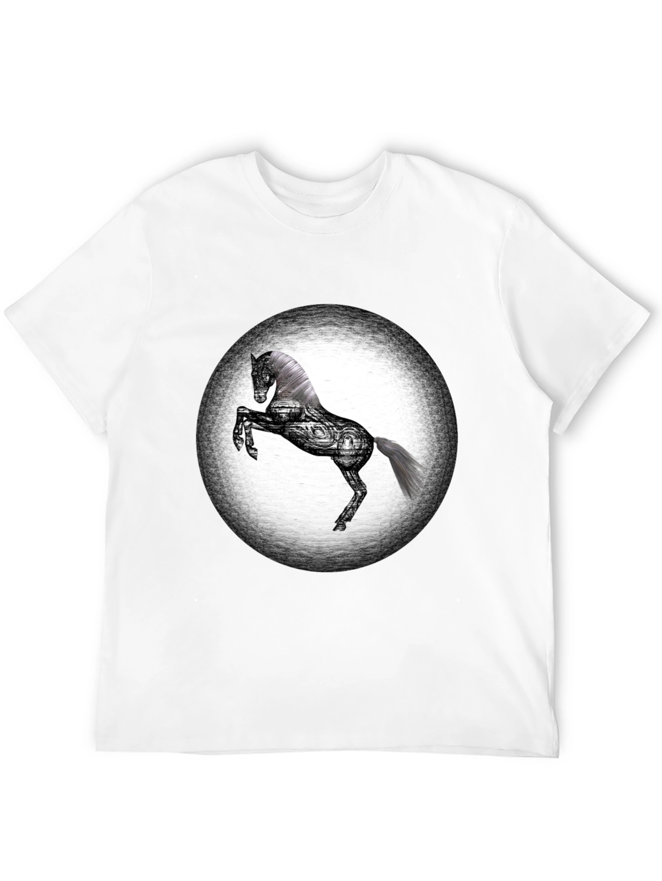 Graphic Horse T-Shirt - Black Cotton Blend