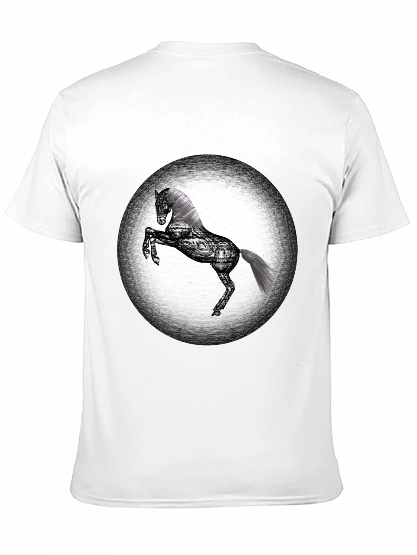 Graphic Horse T-Shirt - Black Cotton Blend