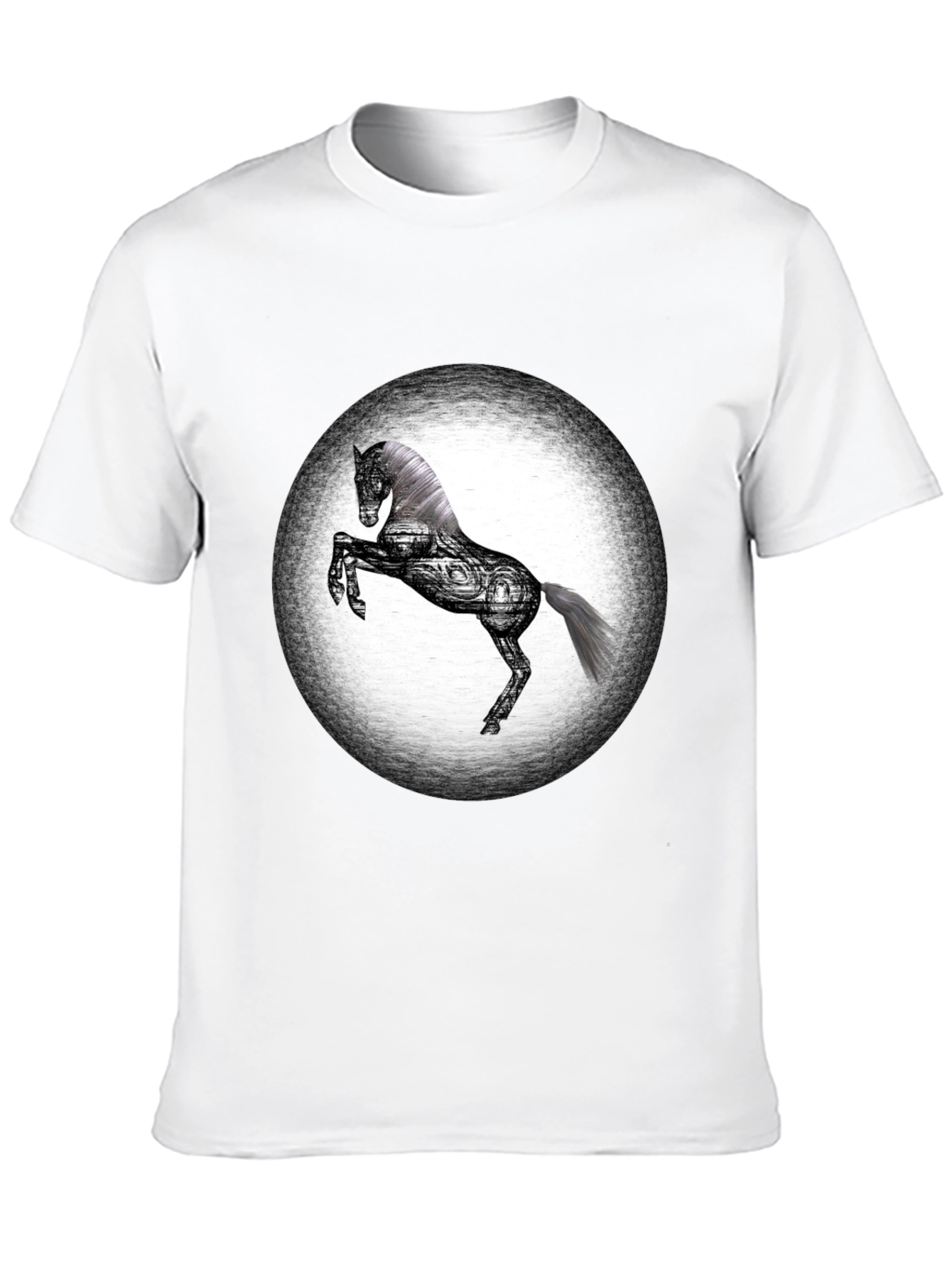 Graphic Horse T-Shirt - Black Cotton Blend