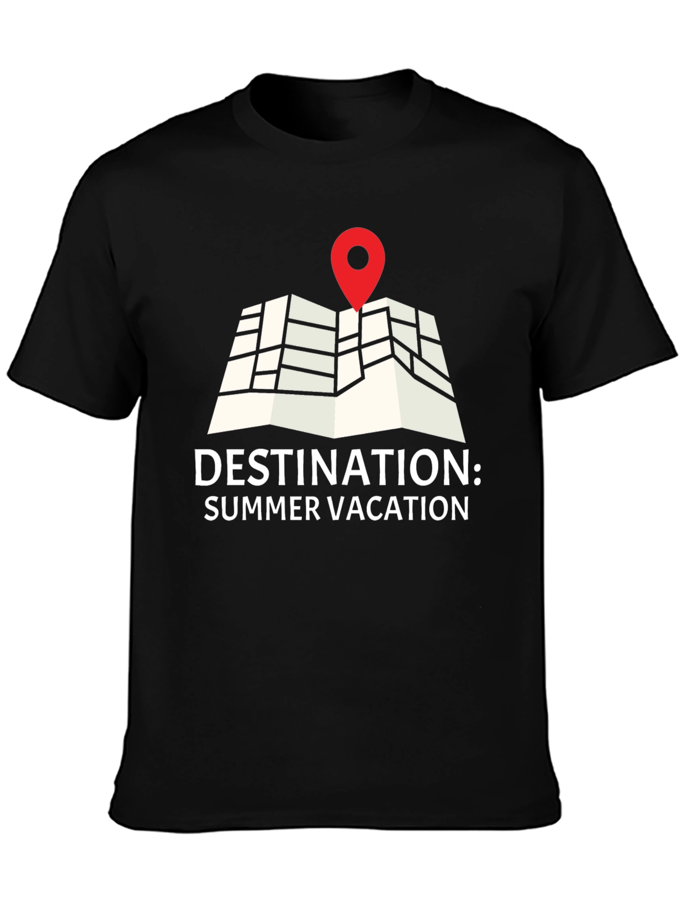 Destination Summer Vacation Black T-Shirt