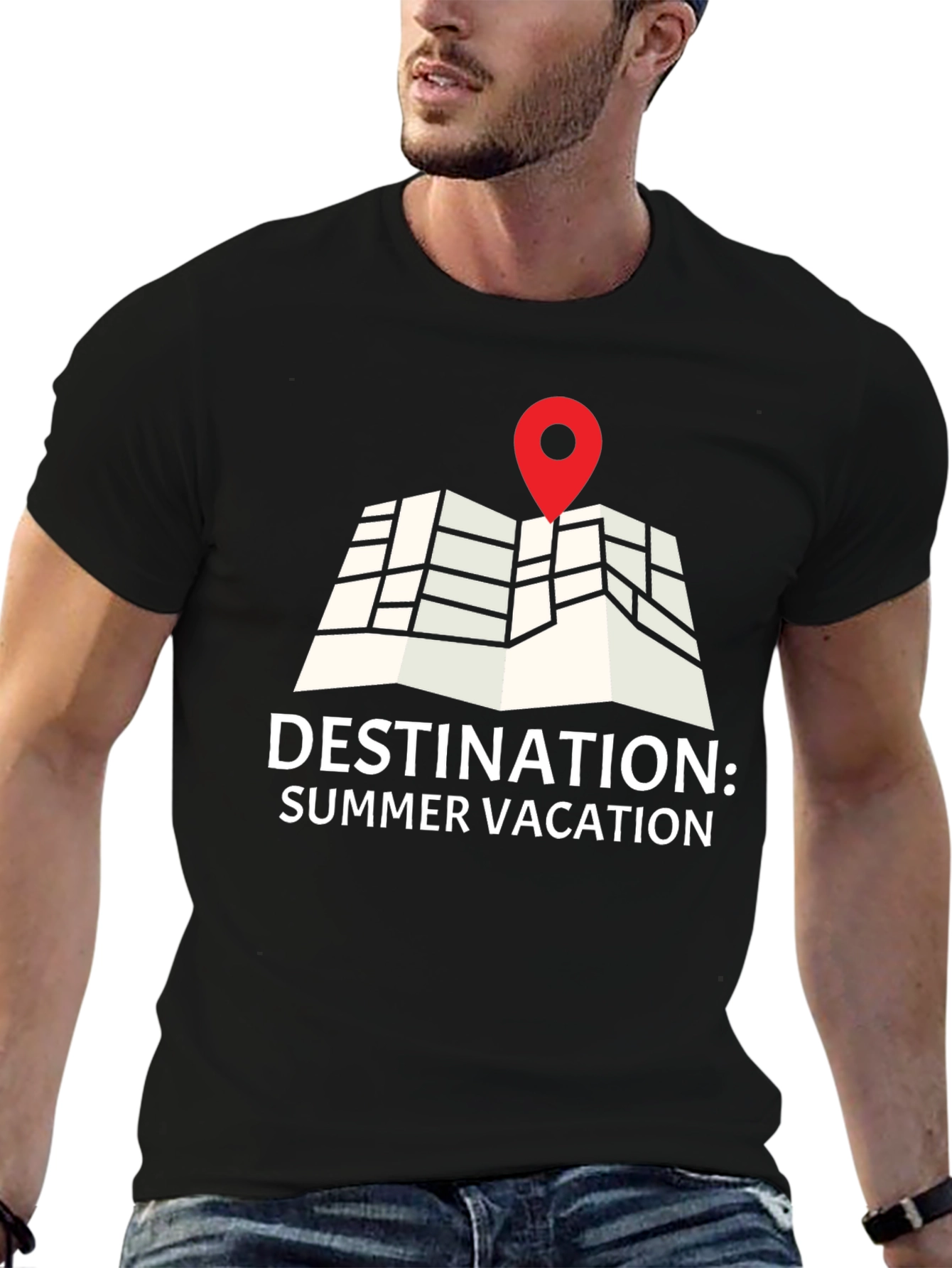 Destination Summer Vacation Black T-Shirt