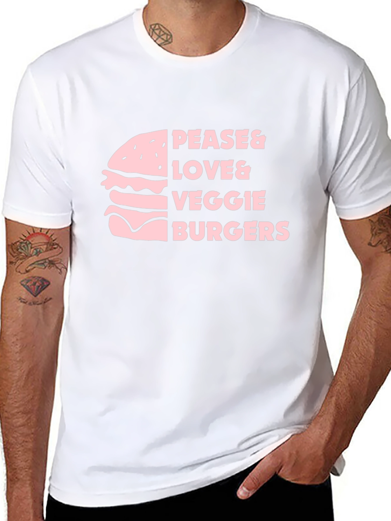 Pease & Love & Veggie Burgers T-Shirt