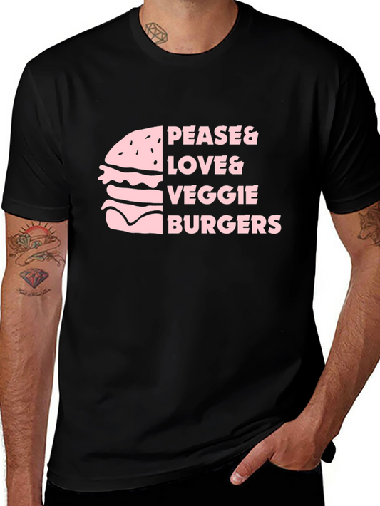 Pease & Love & Veggie Burgers T-Shirt