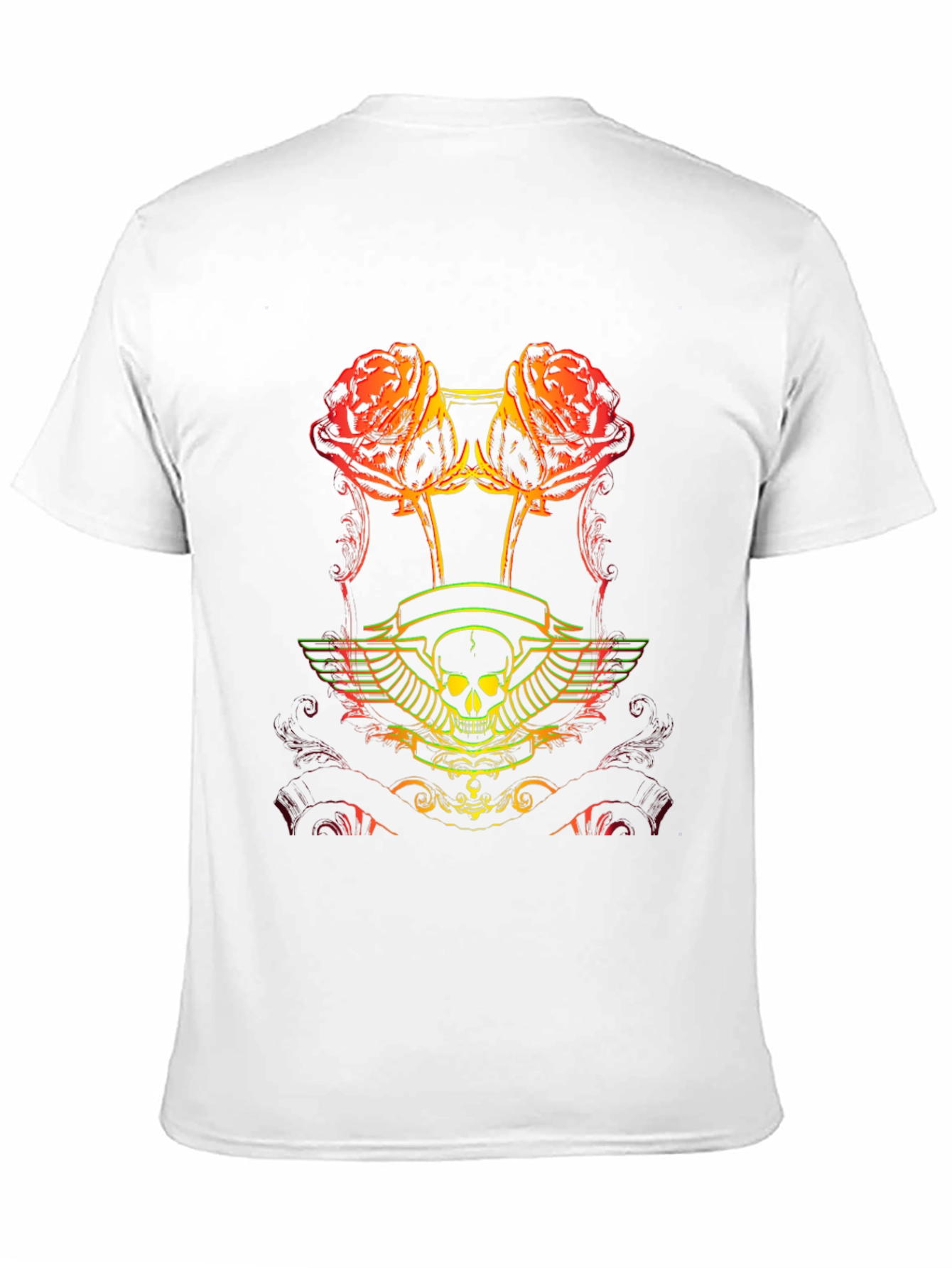 Skull & Roses Graphic Tee - Black Cotton T-Shirt