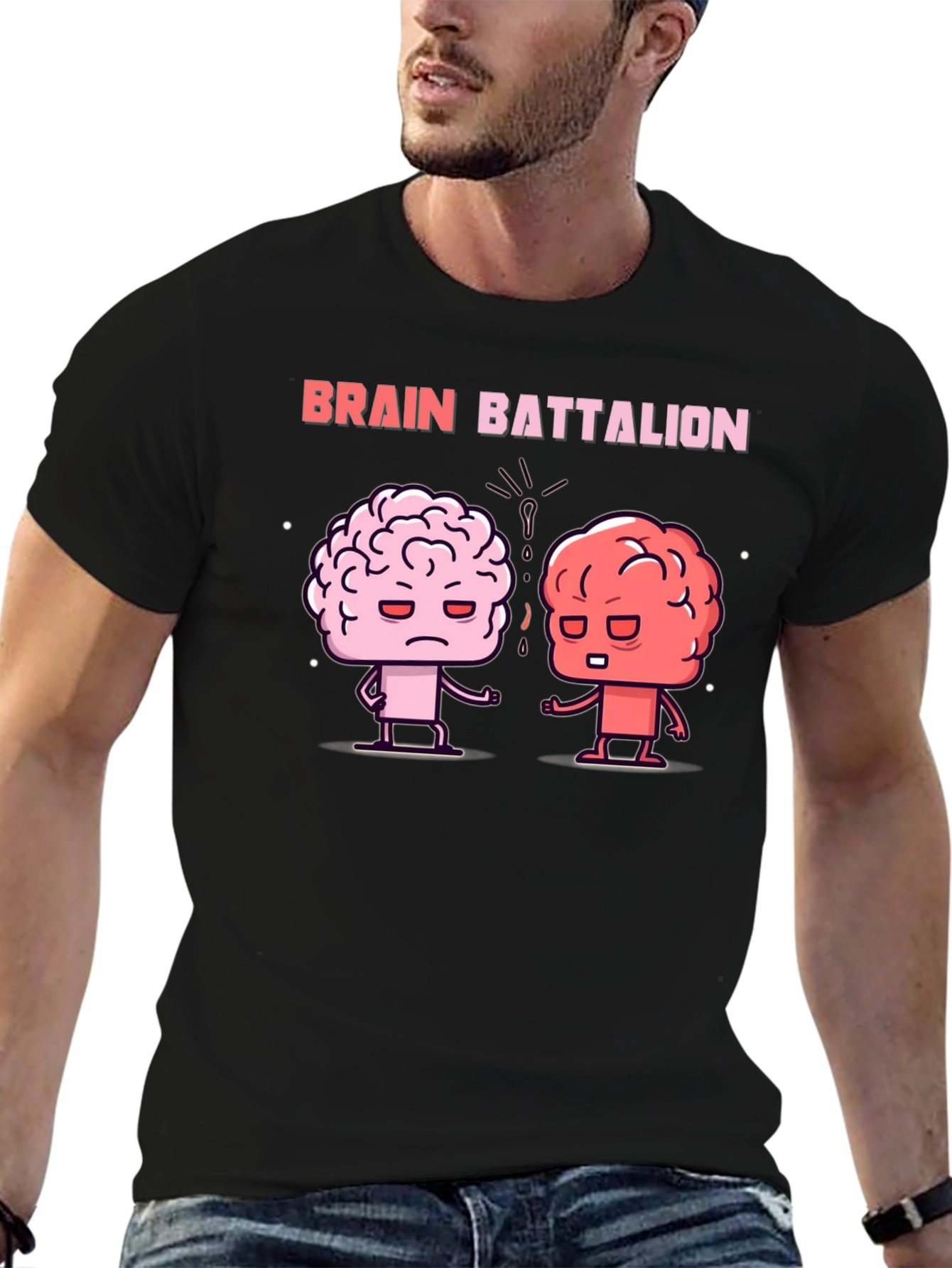 Brain Battalion Graphic Tee - Black Cotton T-Shirt