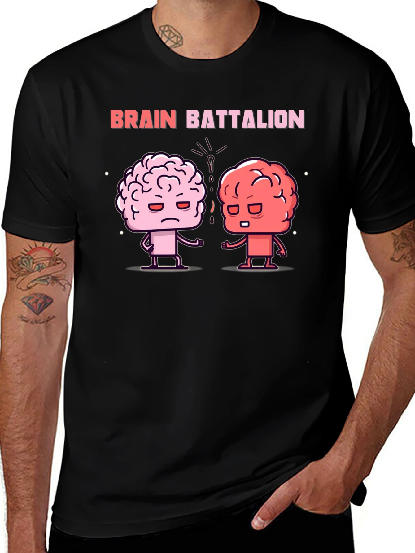 Brain Battalion Graphic Tee - Black Cotton T-Shirt