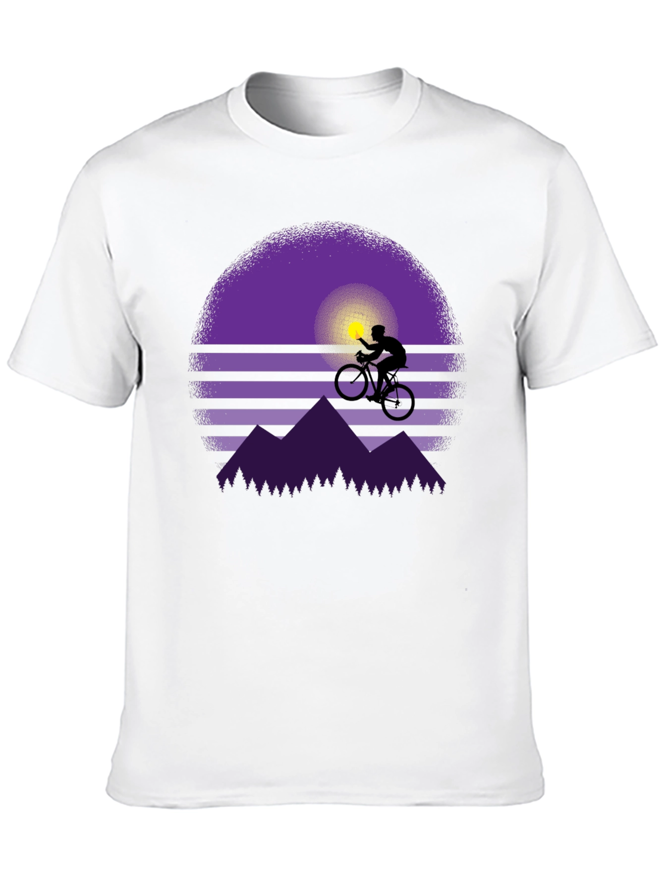 Sunset Biker Graphic Tee - Mountain Bike Shirt