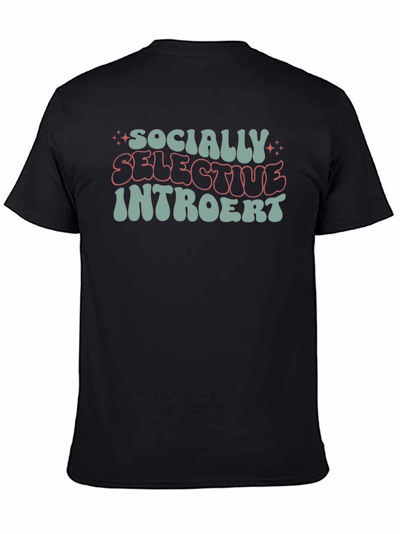 Socially Selective Introvert Black Graphic Tee