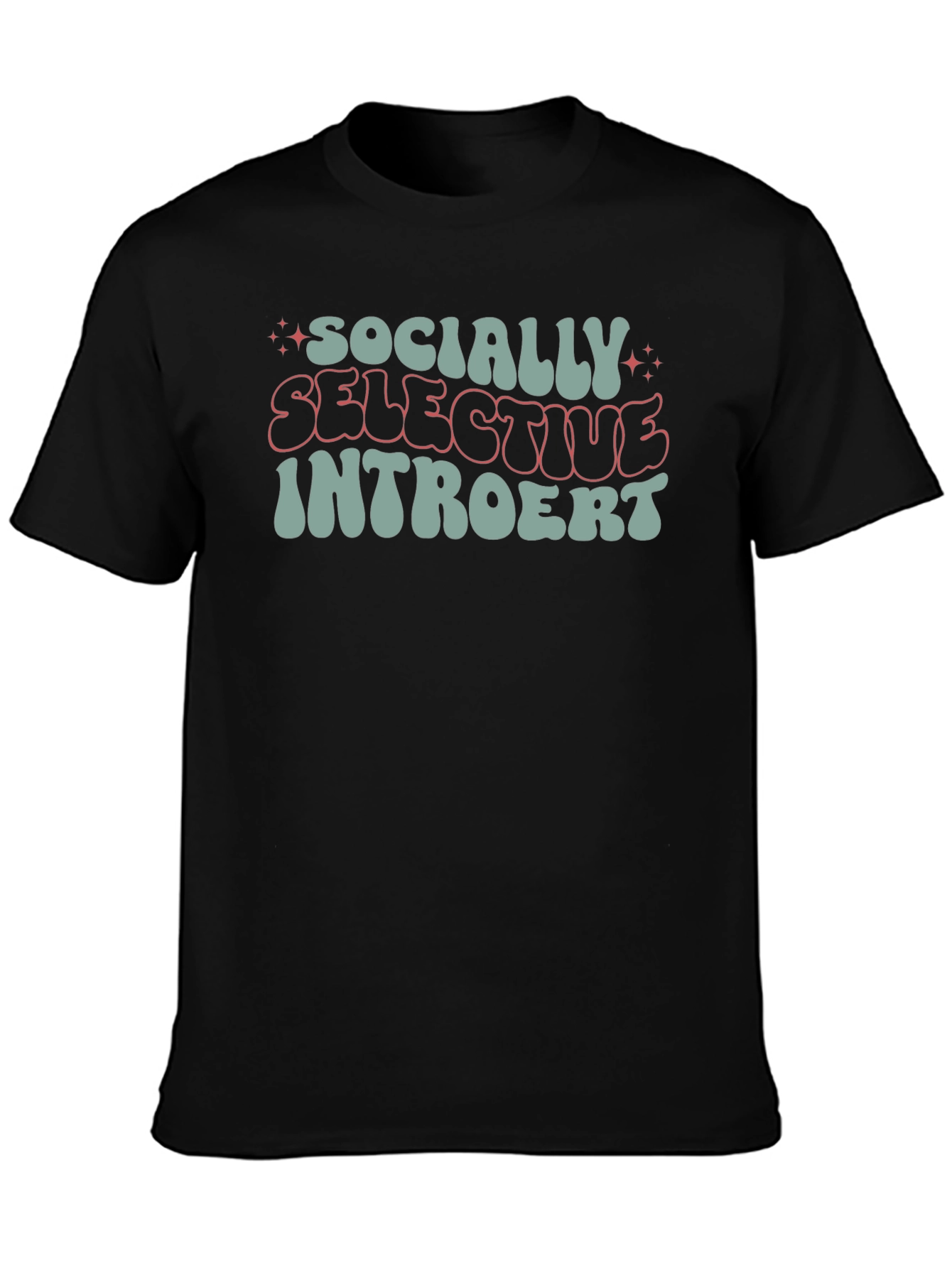 Socially Selective Introvert Black Graphic Tee