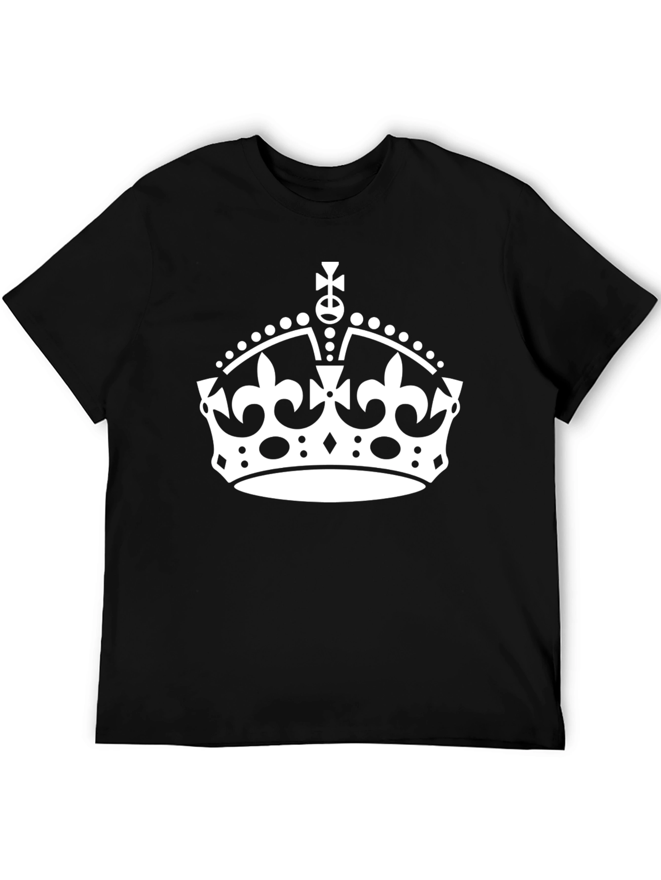 Royal Crown Graphic Tee - Stylish Black Cotton T-Shirt