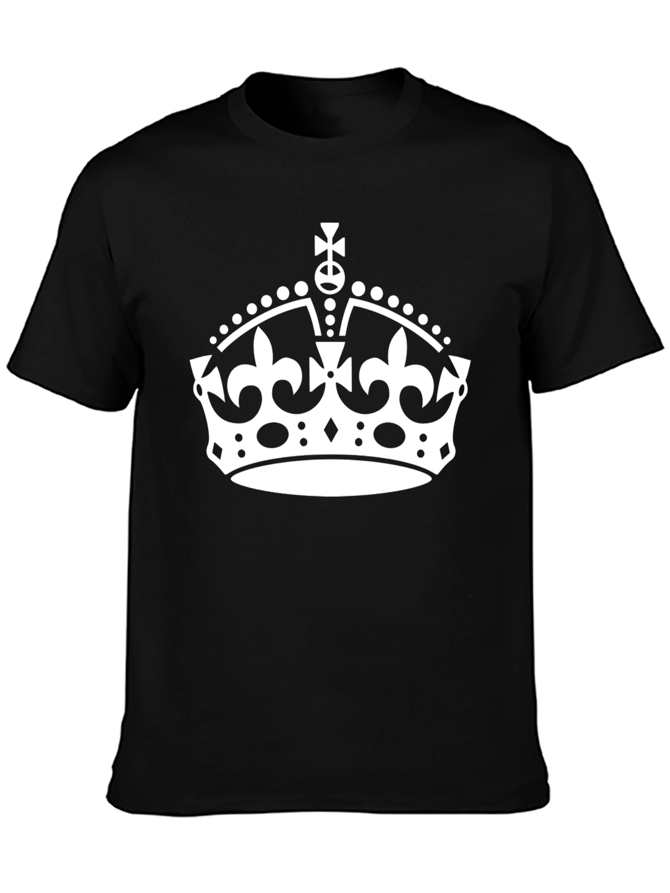 Royal Crown Graphic Tee - Stylish Black Cotton T-Shirt