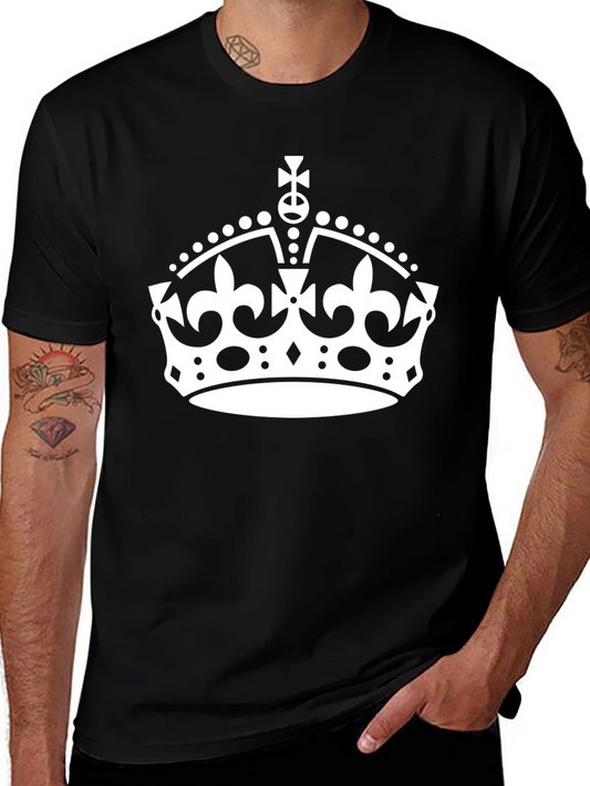 Royal Crown Graphic Tee - Stylish Black Cotton T-Shirt