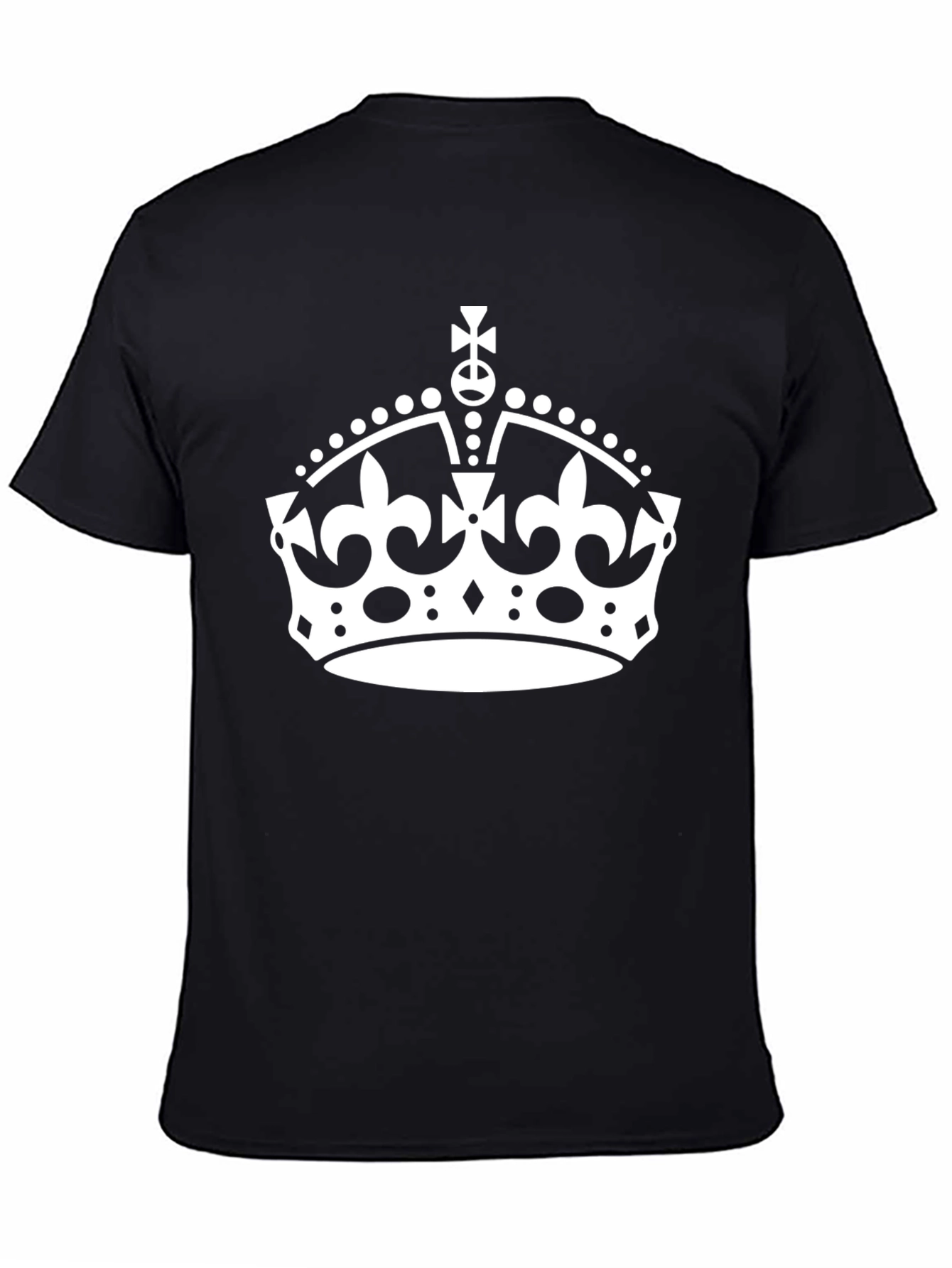 Royal Crown Graphic Tee - Stylish Black Cotton T-Shirt