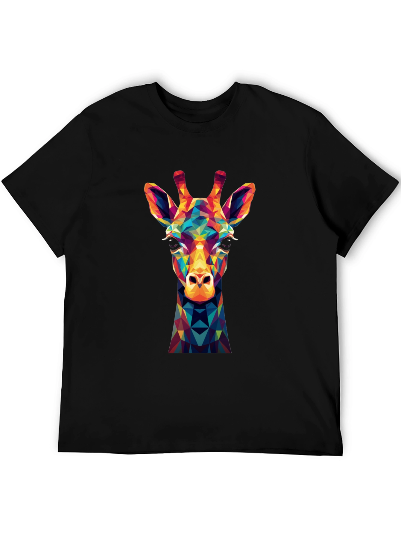 Geometric Giraffe Graphic Tee - Modern Art Shirt