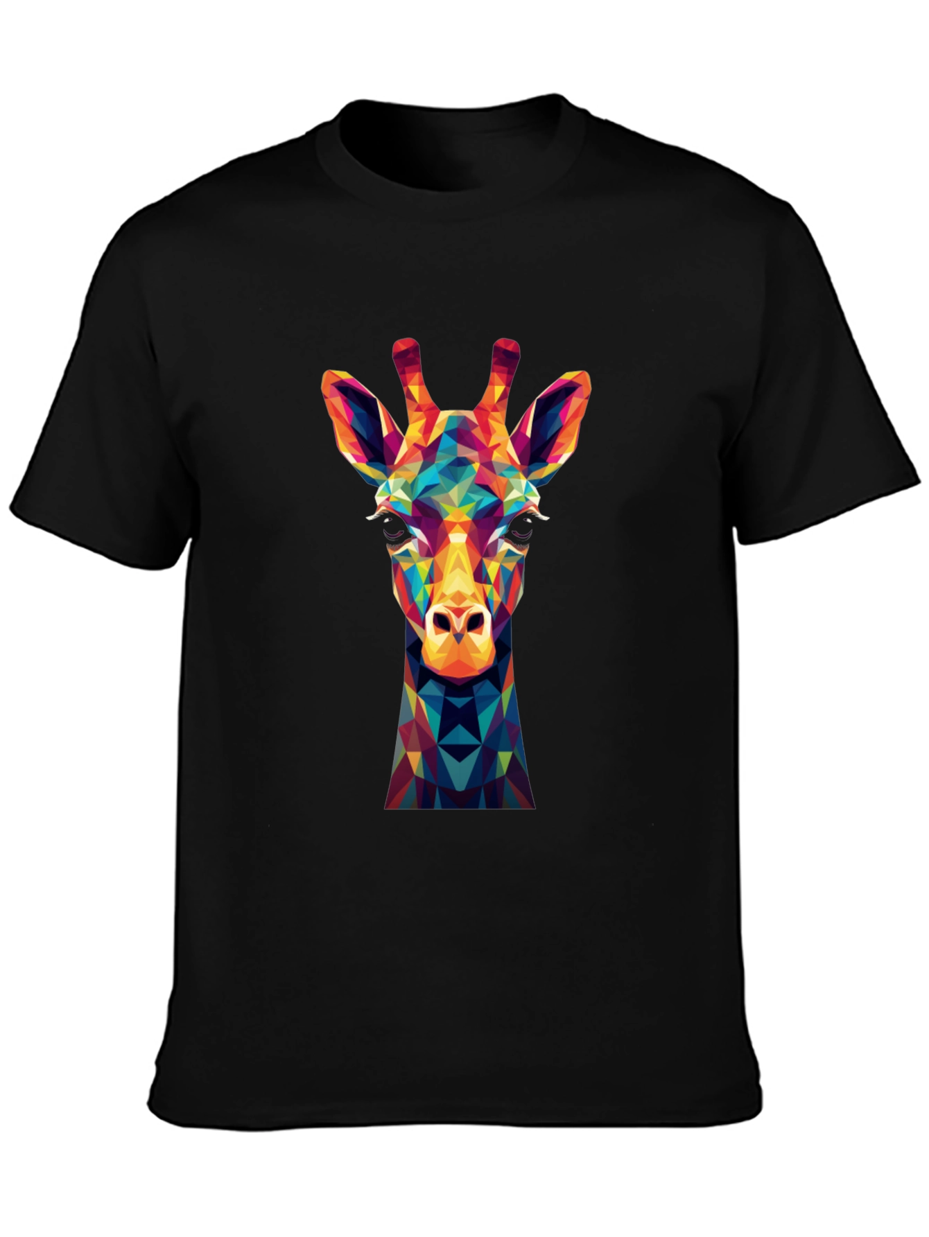 Geometric Giraffe Graphic Tee - Modern Art Shirt