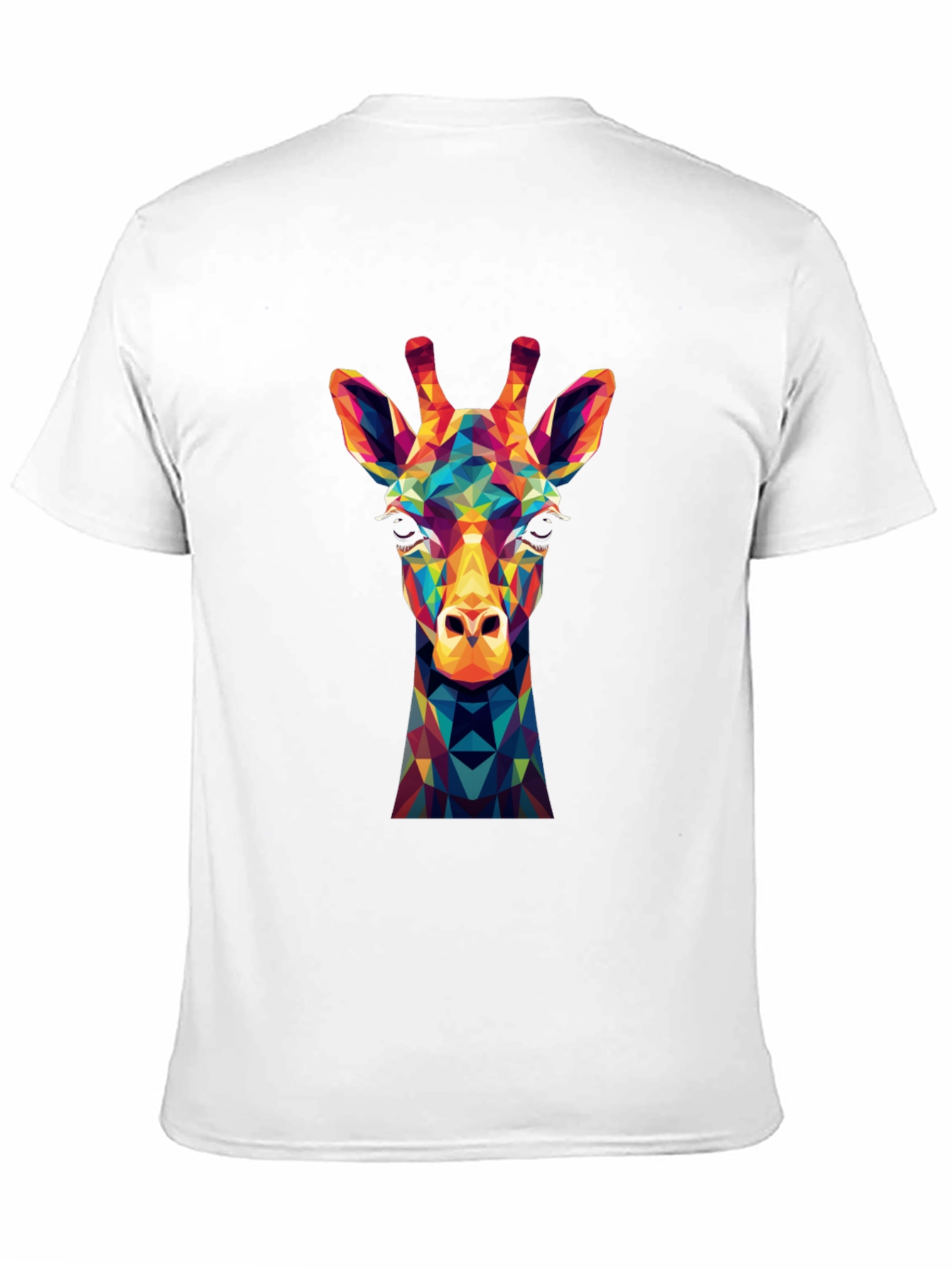 Geometric Giraffe Graphic Tee - Modern Art Shirt