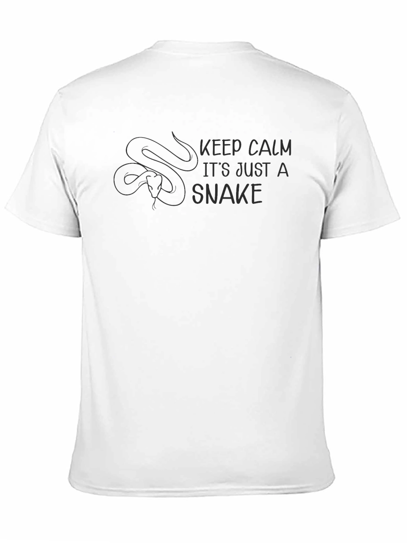 Keep Calm Snake Graphic Tee - Cool Black T-Shirt
