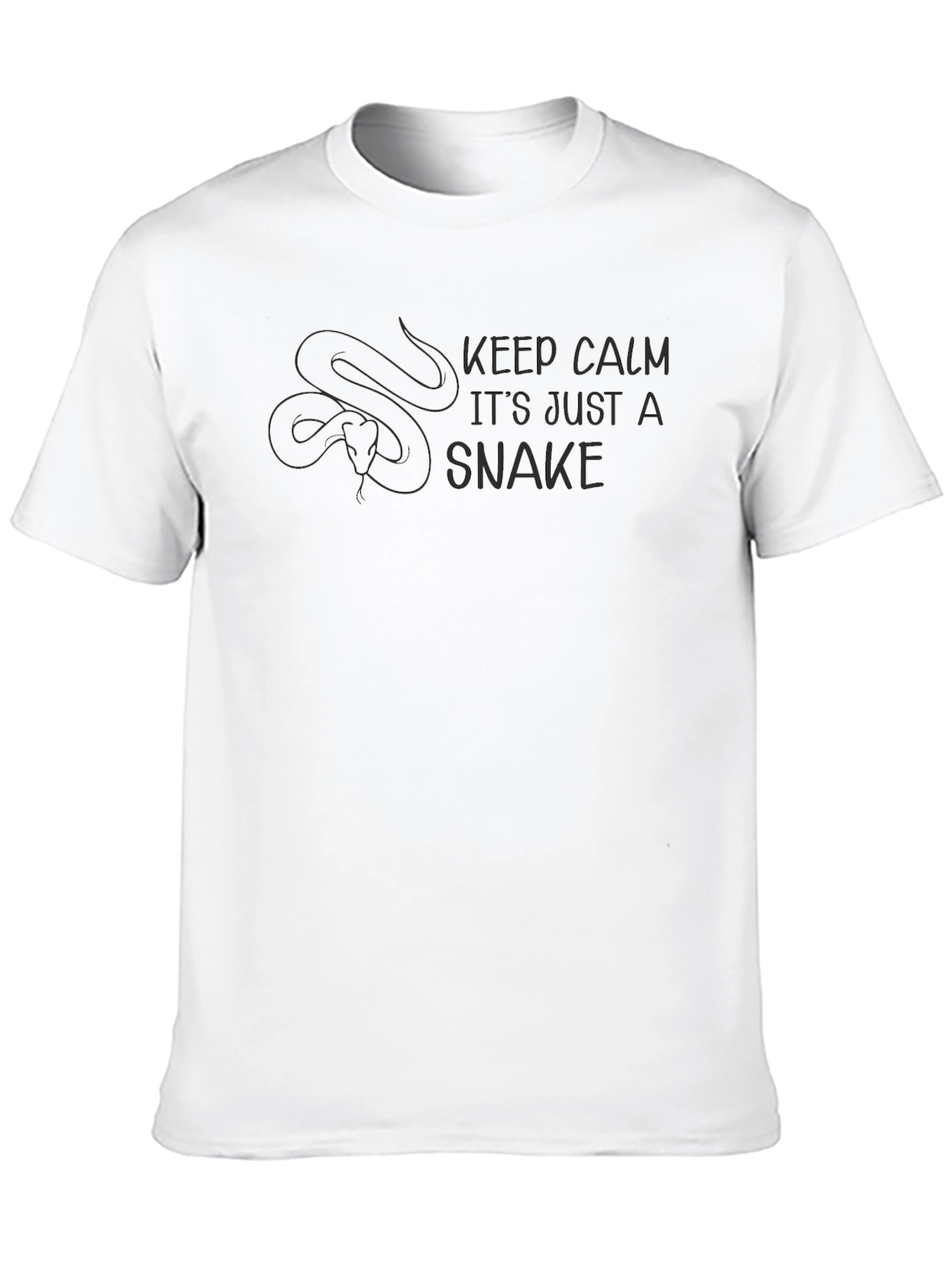 Keep Calm Snake Graphic Tee - Cool Black T-Shirt