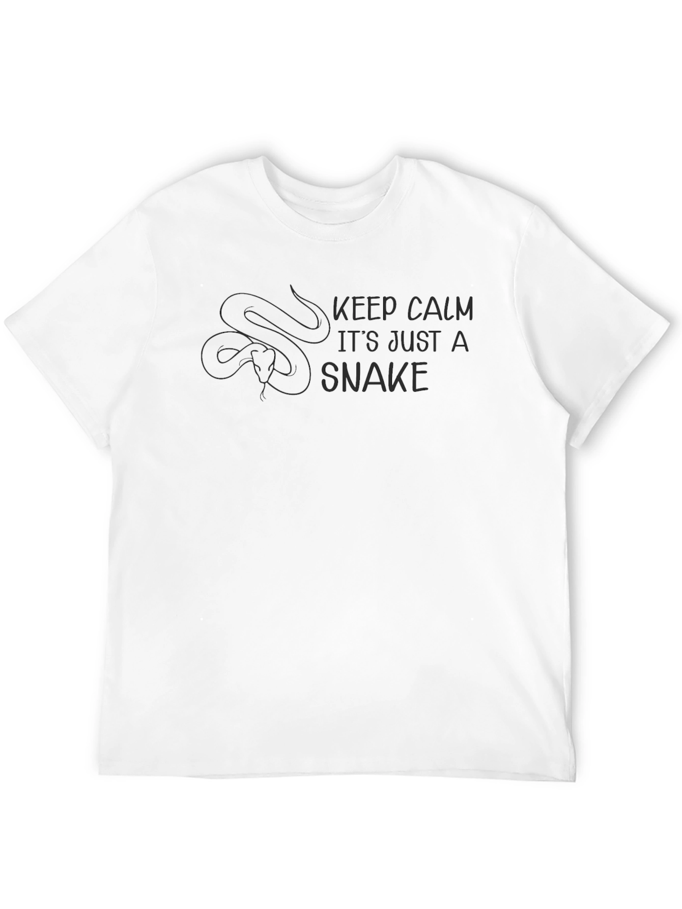 Keep Calm Snake Graphic Tee - Cool Black T-Shirt