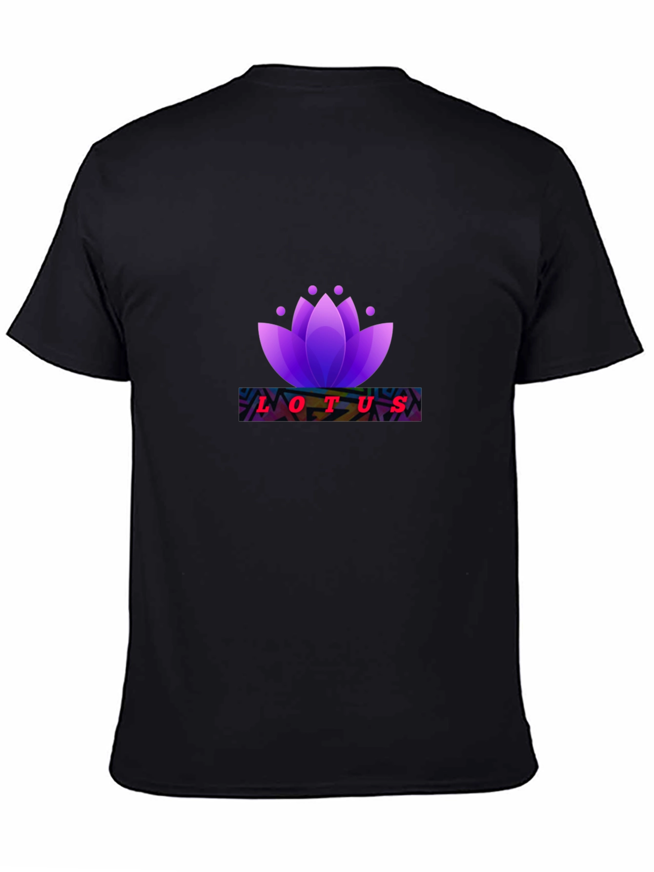 Lotus Flower Graphic Black T-Shirt
