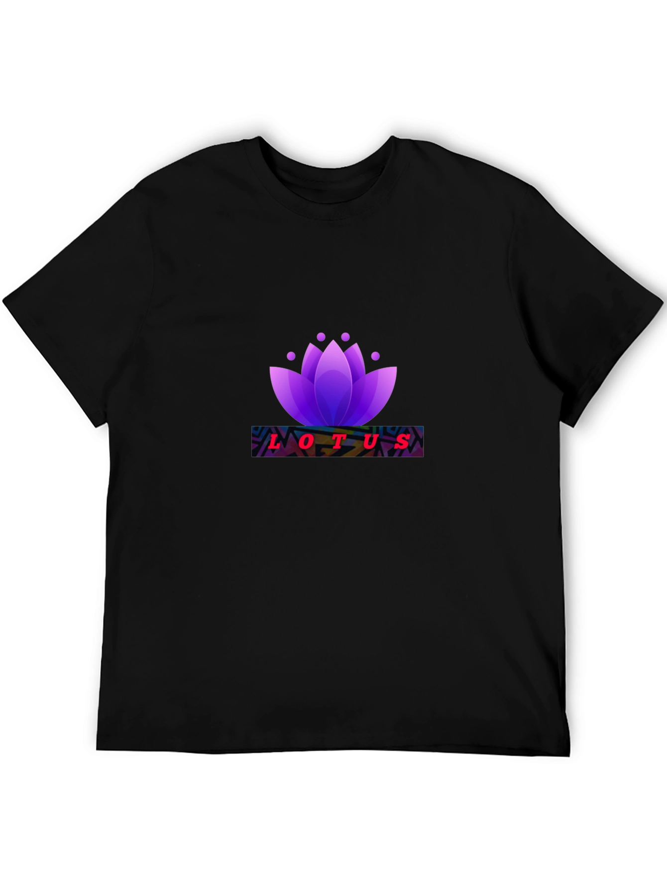 Lotus Flower Graphic Black T-Shirt