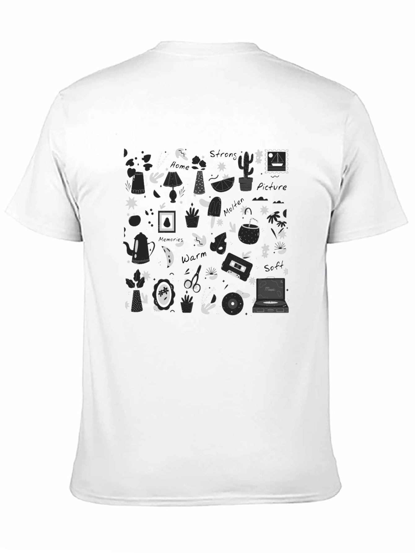 Doodle Print Black T-Shirt