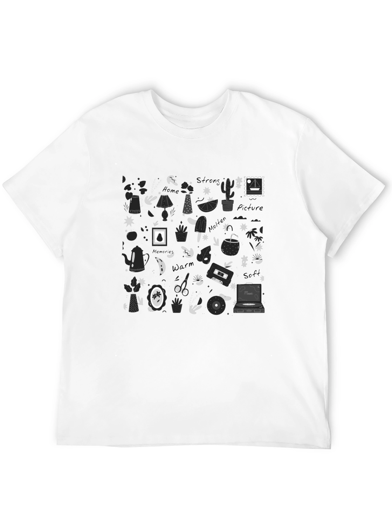 Doodle Print Black T-Shirt