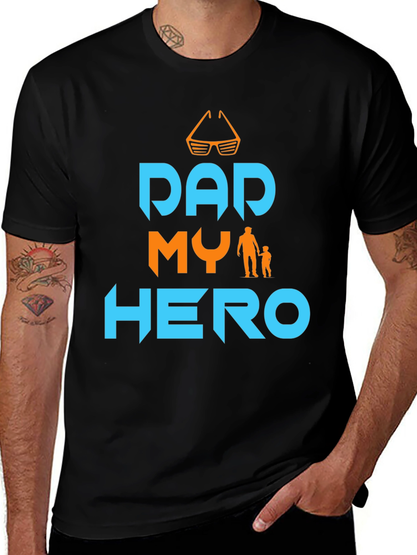 Dad My Hero Graphic Tee - Fathers Day T-Shirt