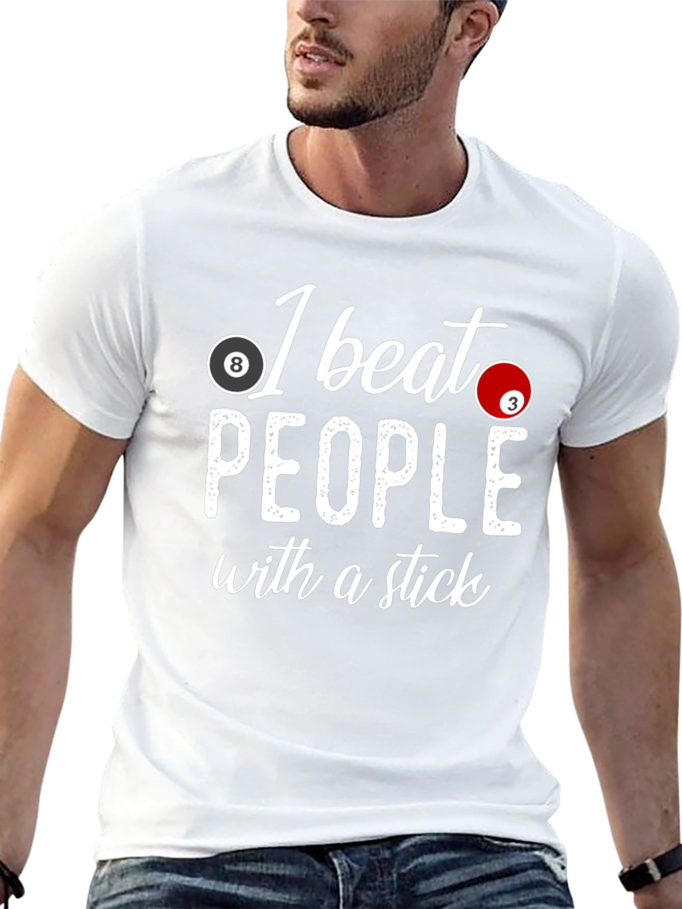 I Beat People with a Stick Pool T-Shirt