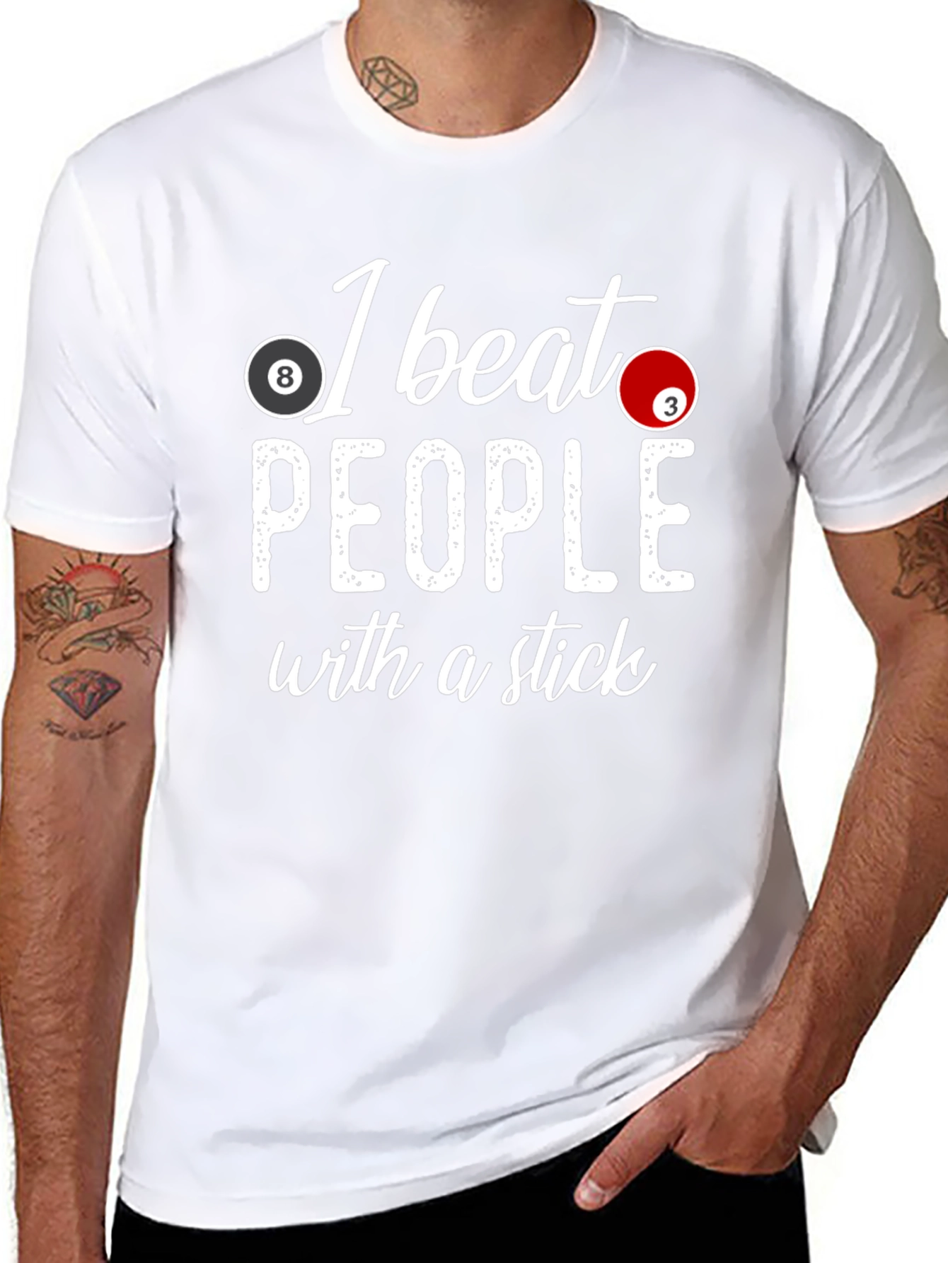 I Beat People with a Stick Pool T-Shirt