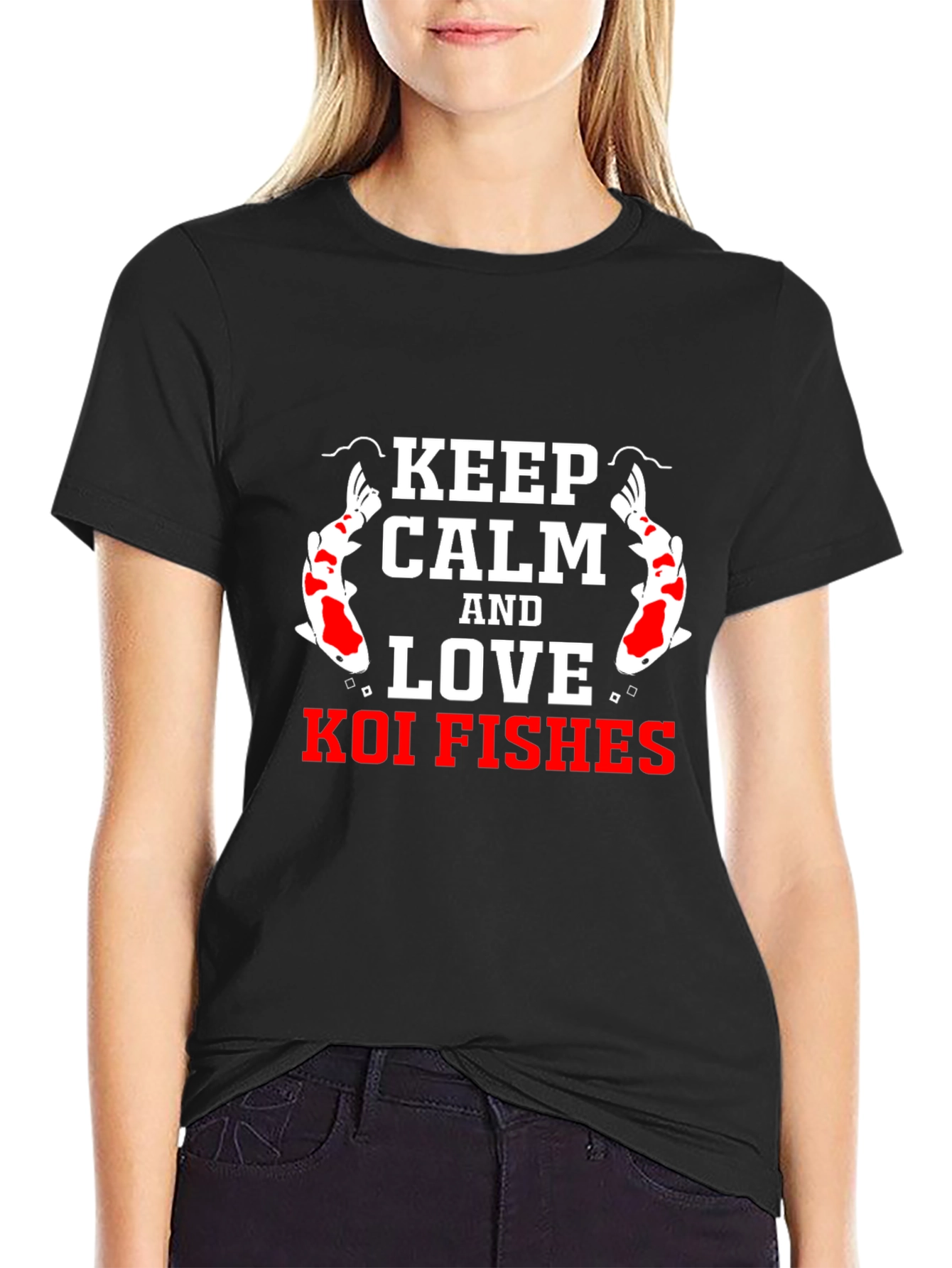Keep Calm and Love Koi Fishes Graphic T-Shirt