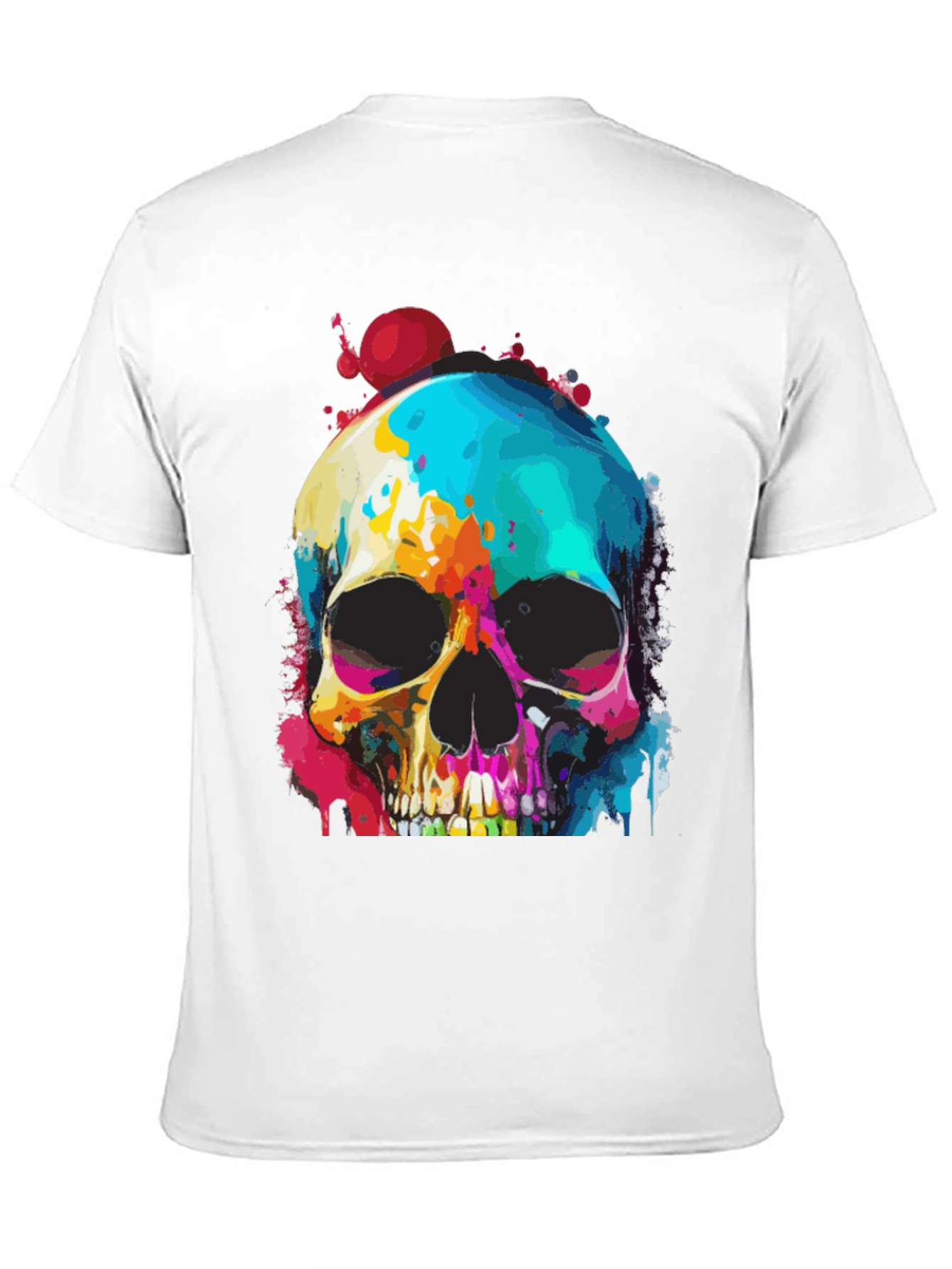 Vibrant Skull Graphic Tee - Mens Black T-Shirt