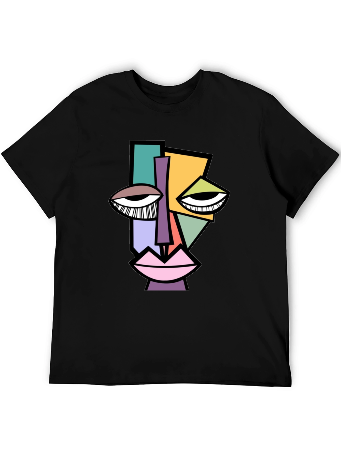 Abstract Face Graphic Tee - Modern Art Shirt