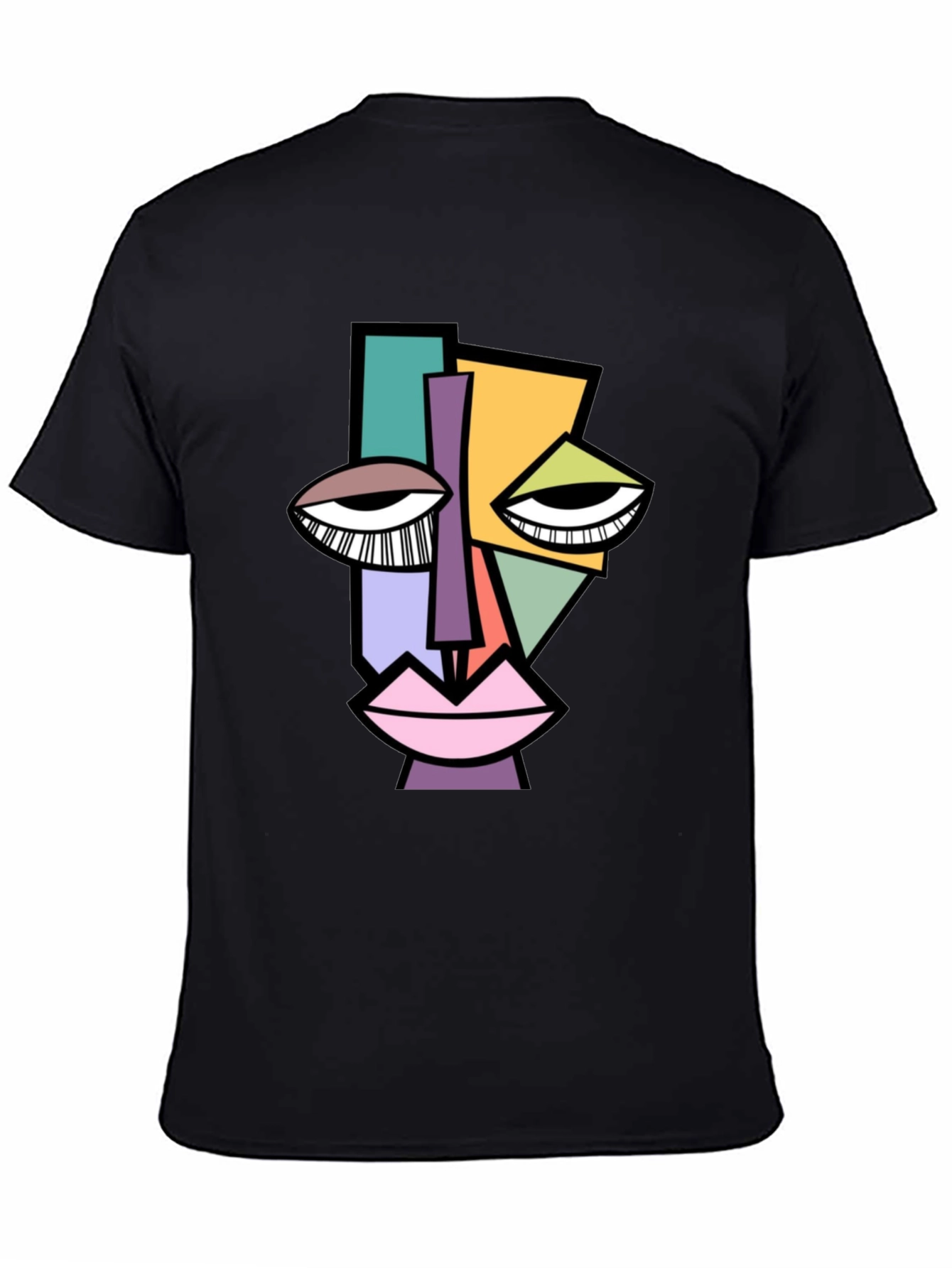 Abstract Face Graphic Tee - Modern Art Shirt