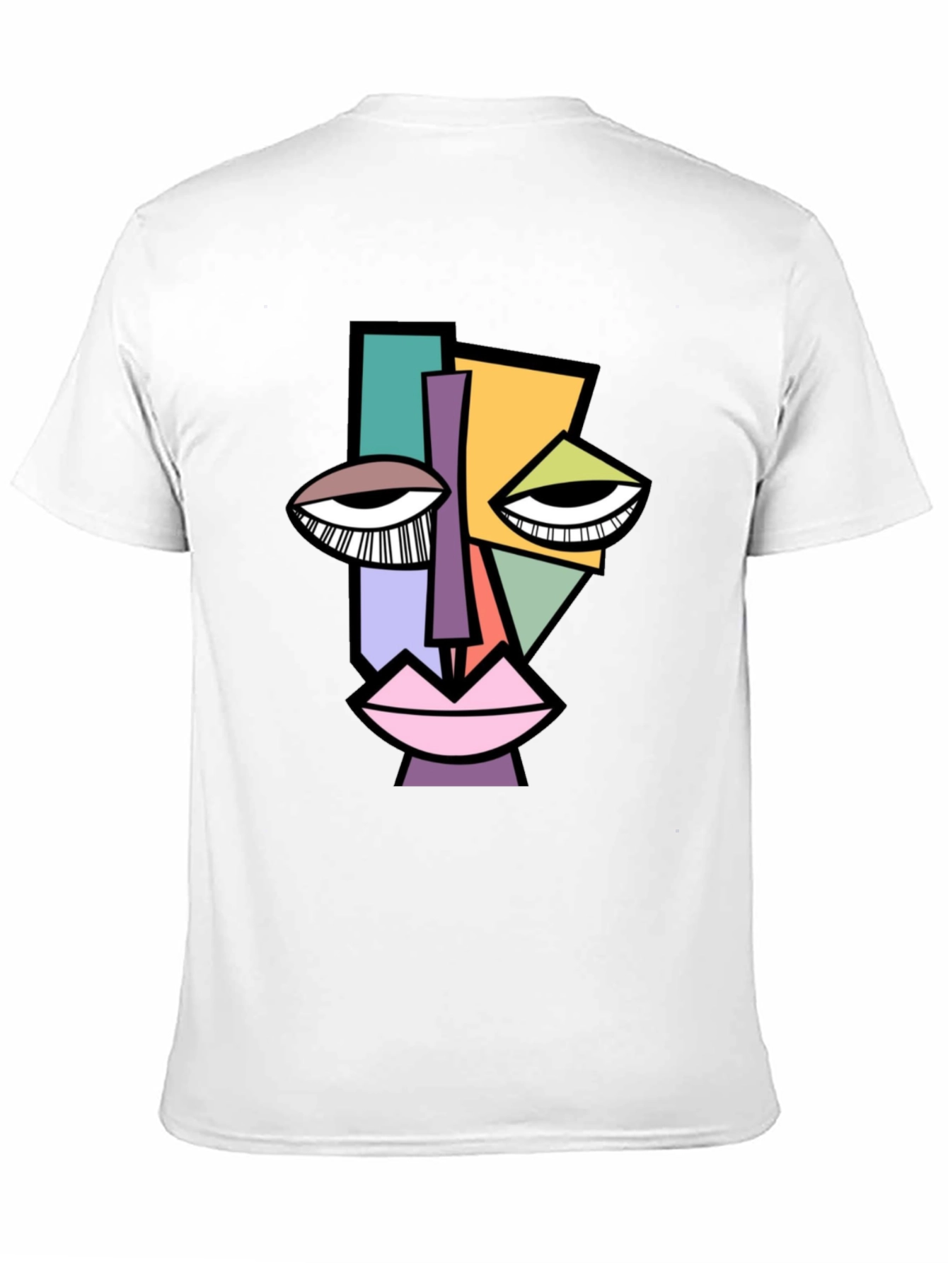 Abstract Face Graphic Tee - Modern Art Shirt