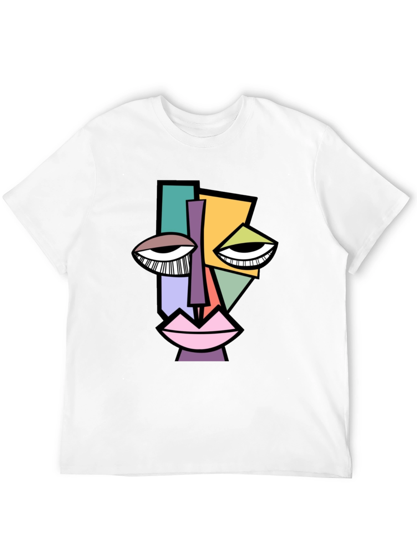 Abstract Face Graphic Tee - Modern Art Shirt