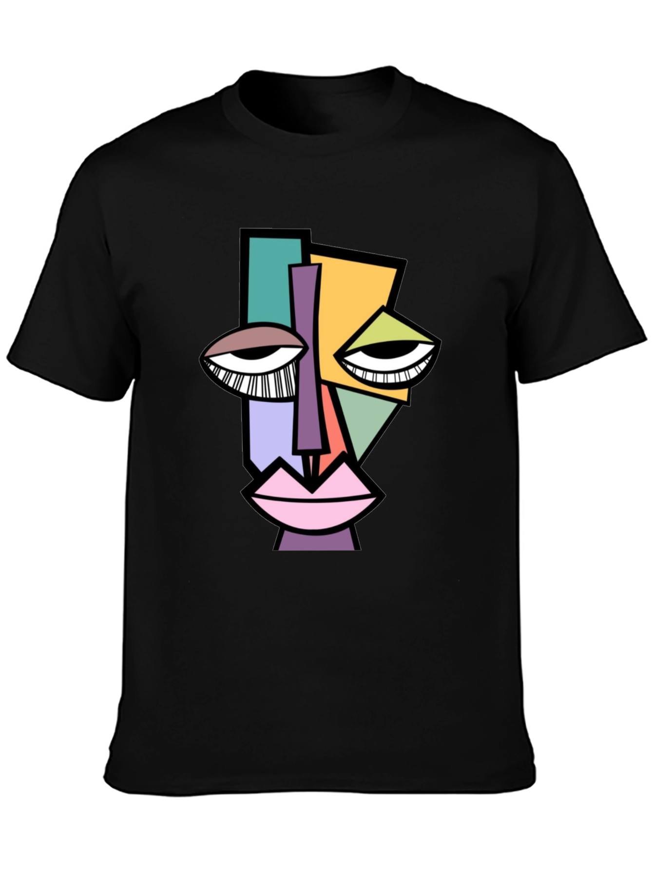 Abstract Face Graphic Tee - Modern Art Shirt