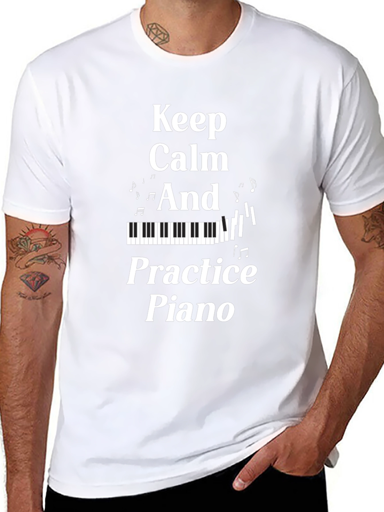 Keep Calm and Practice Piano Graphic T-Shirt