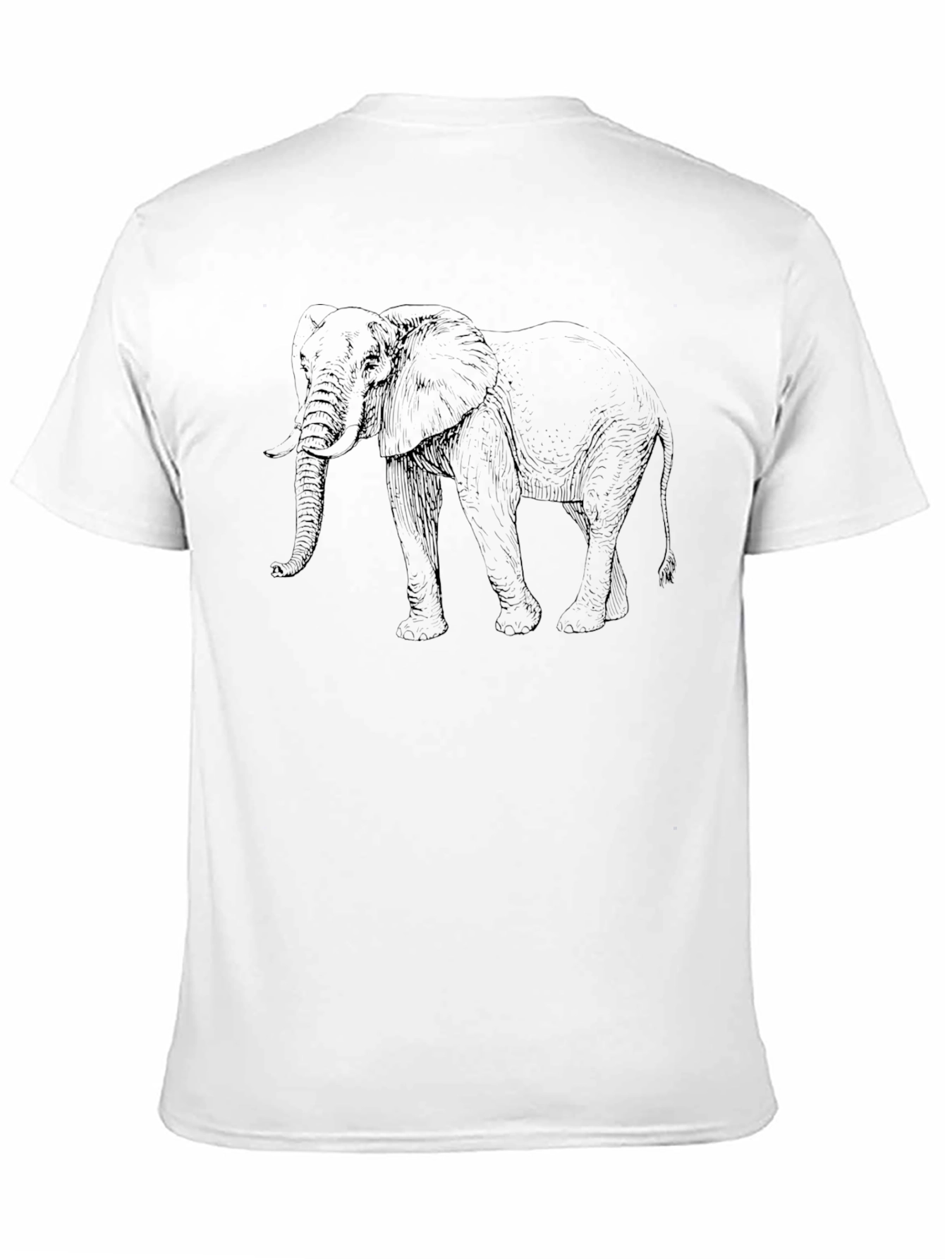 Elephant Sketch Black T-Shirt