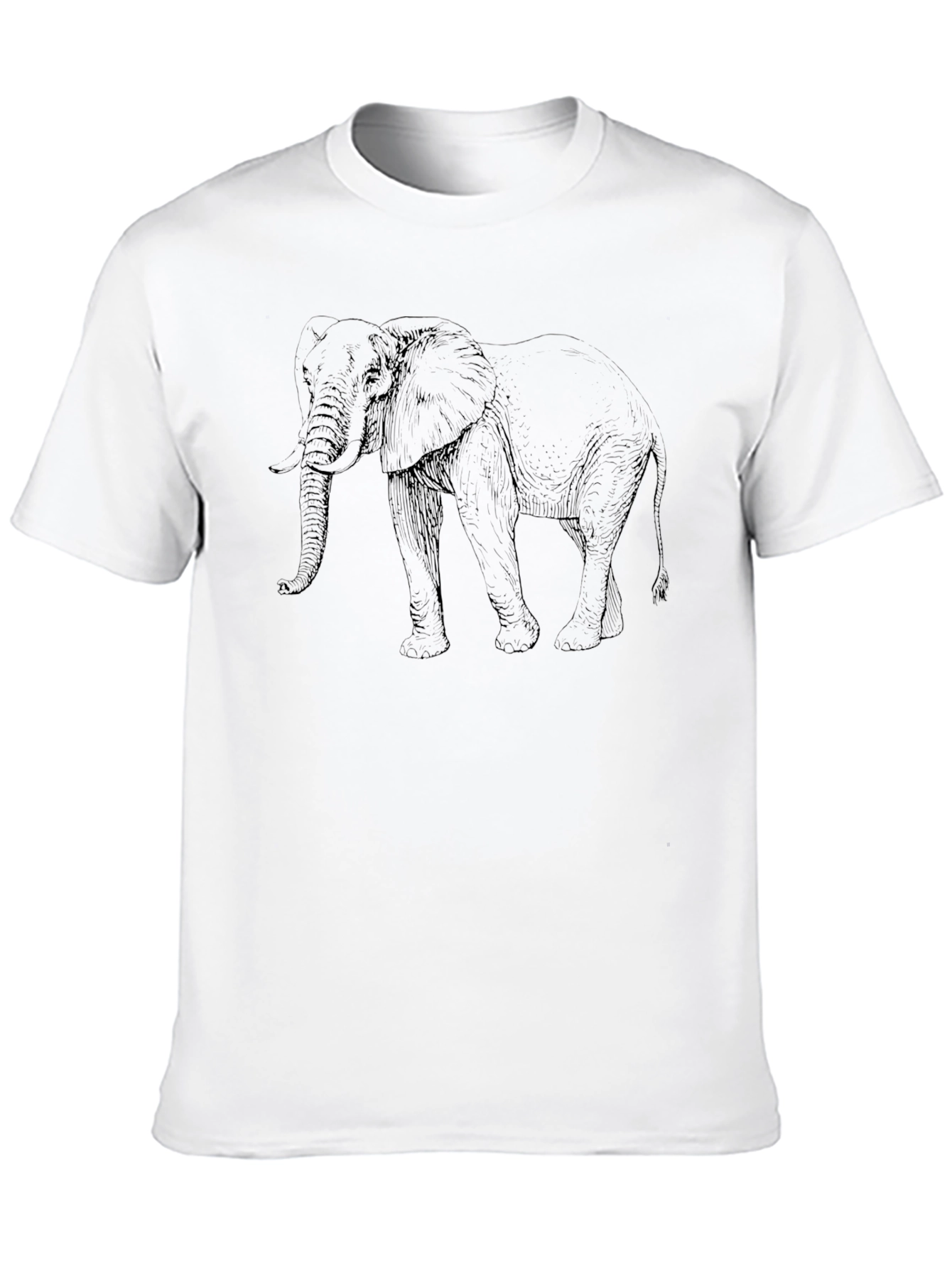 Elephant Sketch Black T-Shirt