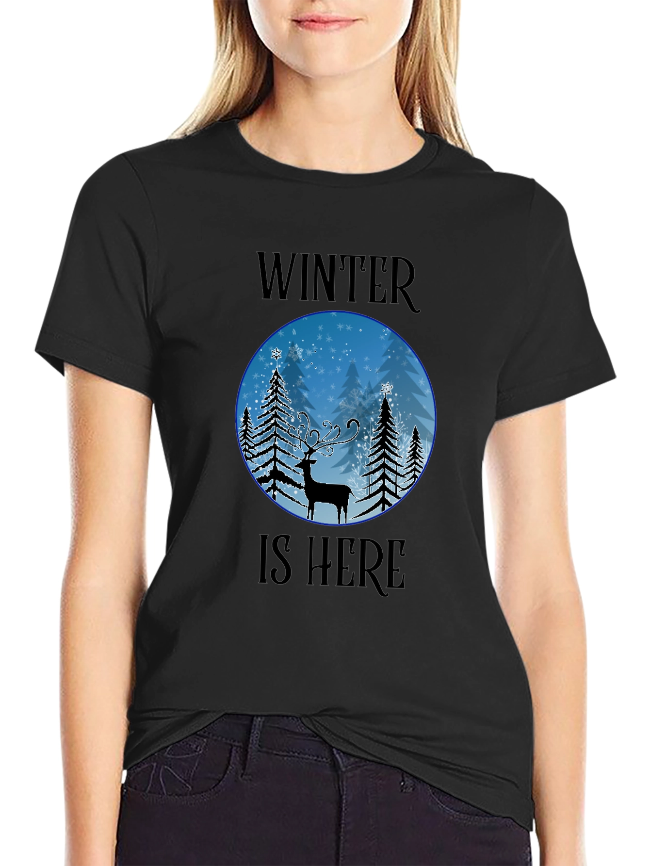 Winter Is Here Deer Graphic T-Shirt