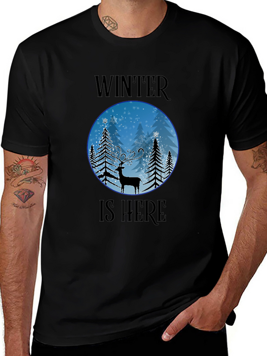 Winter Is Here Deer Graphic T-Shirt