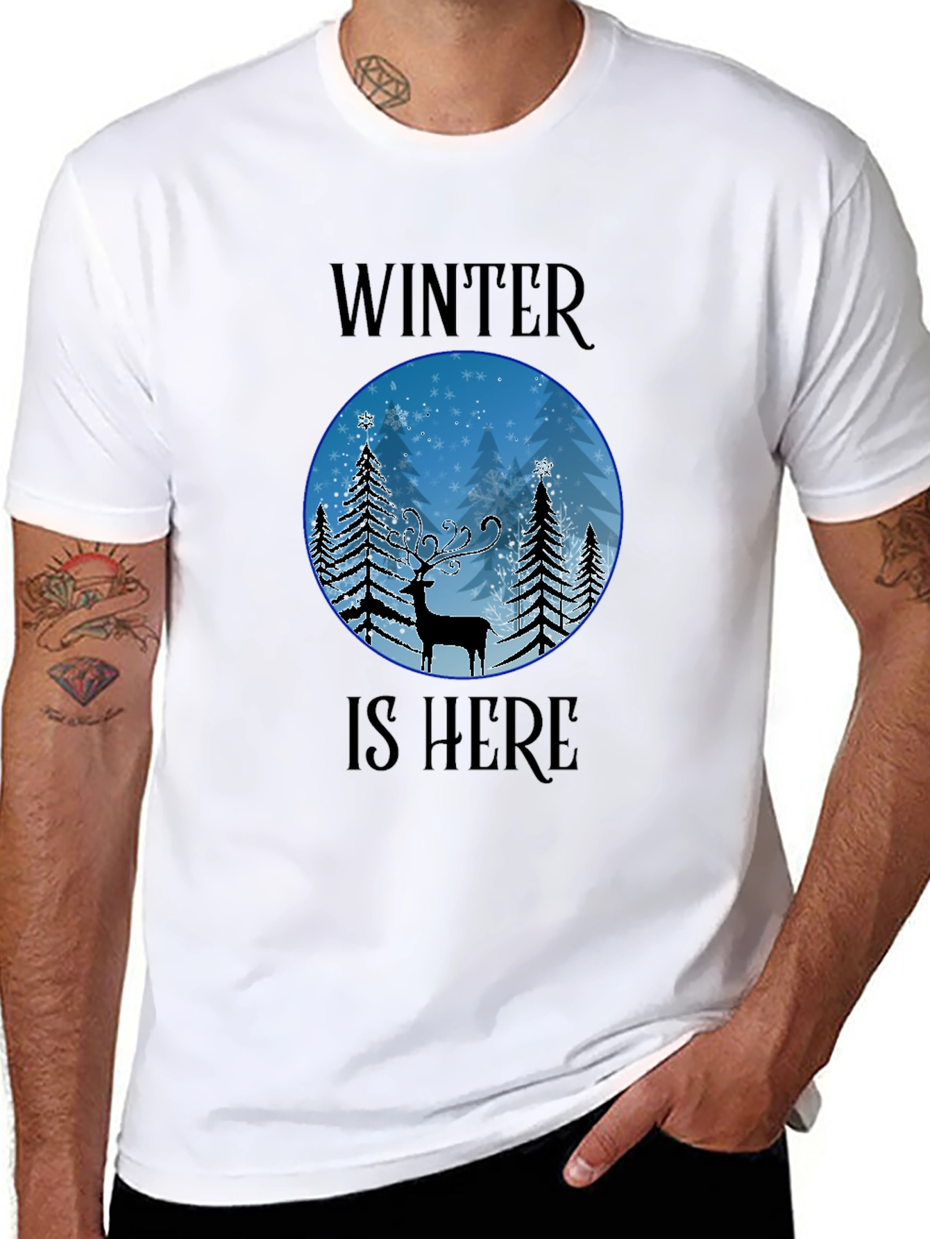 Winter Is Here Deer Graphic T-Shirt