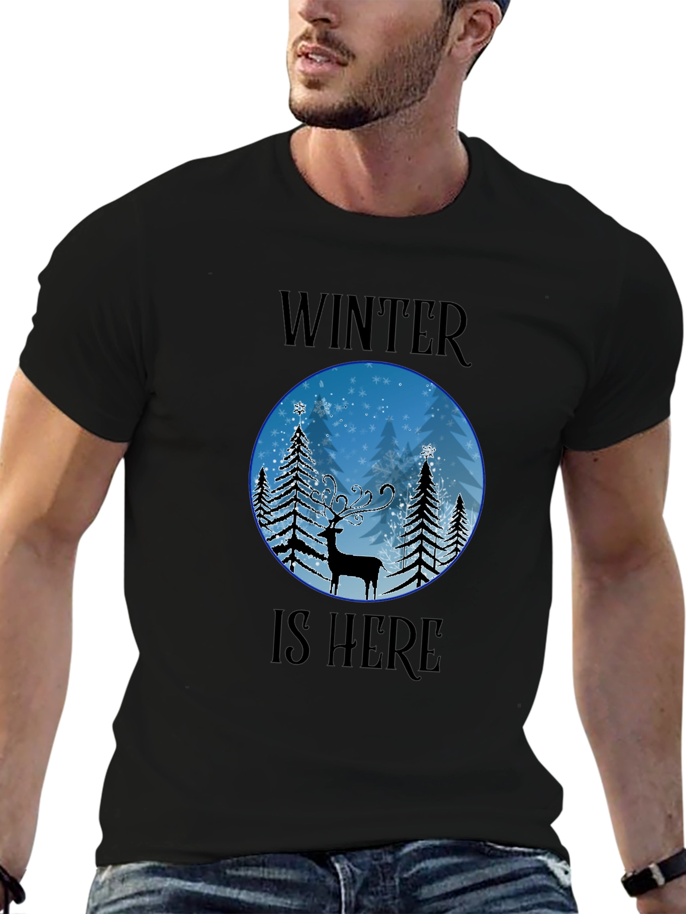 Winter Is Here Deer Graphic T-Shirt