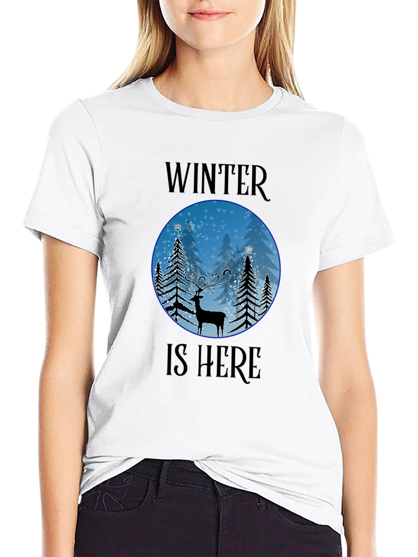 Winter Is Here Deer Graphic T-Shirt