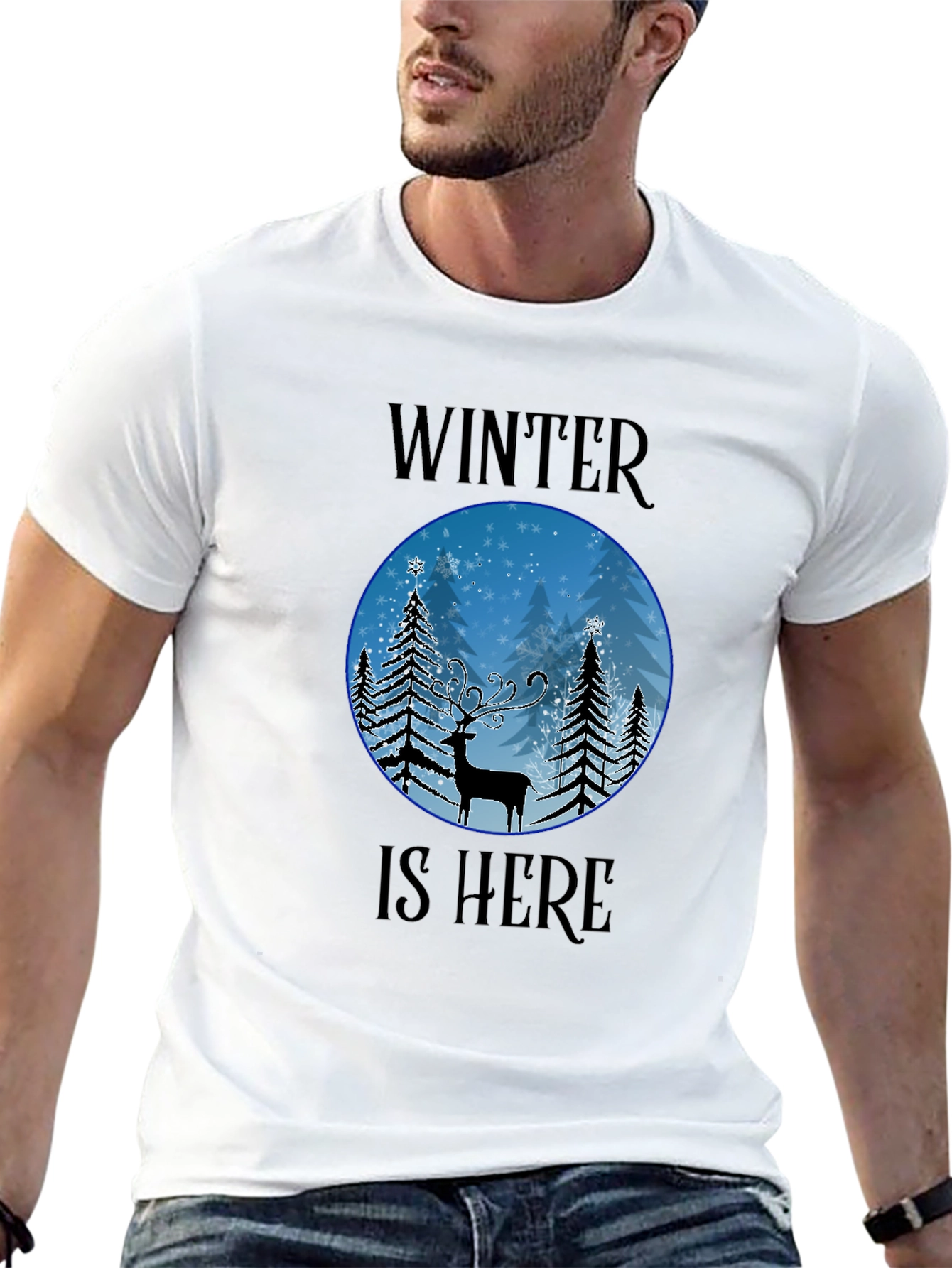 Winter Is Here Deer Graphic T-Shirt
