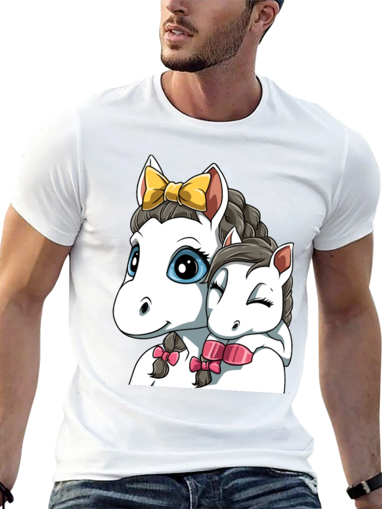 Cute Cartoon Horse Graphic T-Shirt
