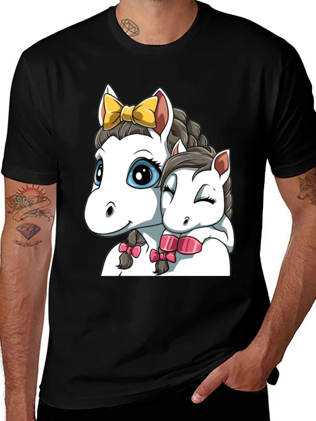 Cute Cartoon Horse Graphic T-Shirt